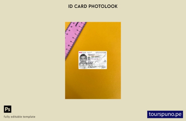 listo para imprimir plantilla frontal de aspecto fotográfico de tarjeta de ide 9